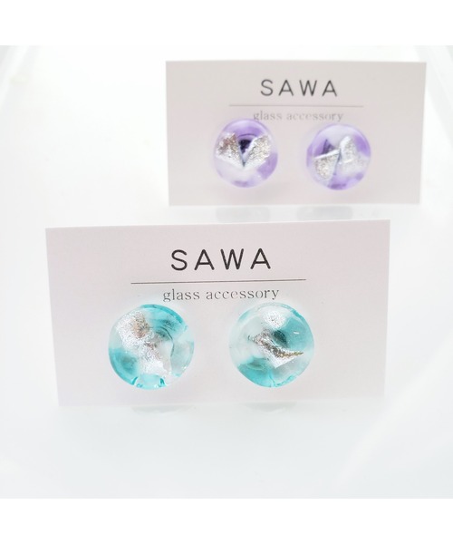 tone(トーン)の「【sawa】クラッシュピアス(サークル)(MA)(ピアス(両耳用)・レディース・ターコイズブルー/ラベンダー・FREE)」の10枚目の写真