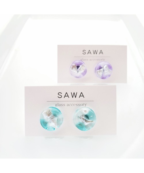 tone(トーン)の「【sawa】クラッシュピアス(サークル)(MA)(ピアス(両耳用)・レディース・ターコイズブルー/ラベンダー・FREE)」の6枚目の写真