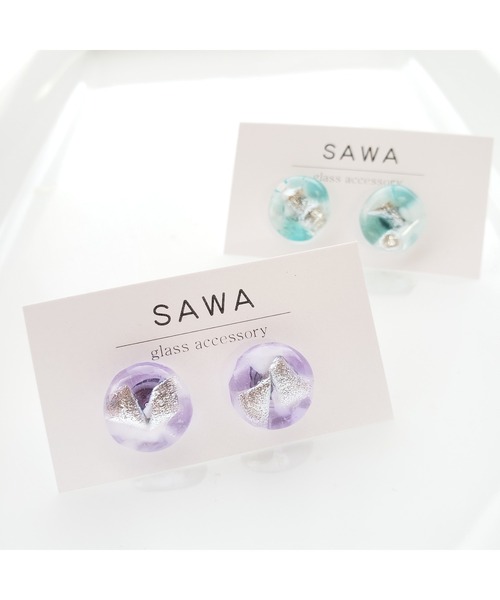 tone(トーン)の「【sawa】クラッシュピアス(サークル)(MA)(ピアス(両耳用)・レディース・ターコイズブルー/ラベンダー・FREE)」の7枚目の写真