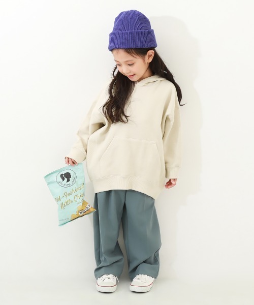 devirock（デビロック）の「綿100% 無地 ゆったりスウェットプルパーカー（パーカー・キッズ・アイボリー/グレー系/パープル系3/レッド系1/チャコール・110cm/130cm/160cm/150cm/140cm/100cm/120cm）」の6枚目の写真