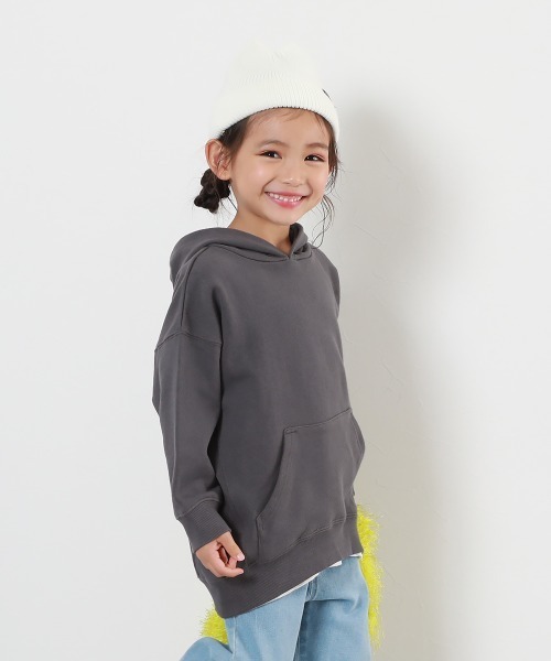 devirock（デビロック）の「綿100% 無地 ゆったりスウェットプルパーカー（パーカー・キッズ・アイボリー/グレー系/パープル系3/レッド系1/チャコール・110cm/130cm/160cm/150cm/140cm/100cm/120cm）」の19枚目の写真