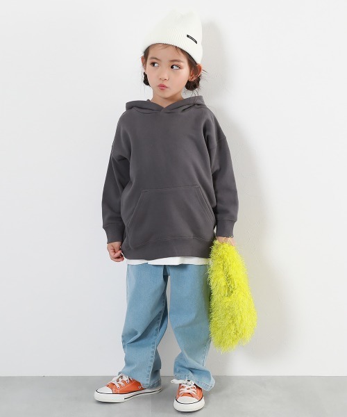 devirock（デビロック）の「綿100% 無地 ゆったりスウェットプルパーカー（パーカー・キッズ・アイボリー/グレー系/パープル系3/レッド系1/チャコール・110cm/130cm/160cm/150cm/140cm/100cm/120cm）」の18枚目の写真