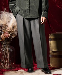 mp11426-Roll up design wide straight silhouette pants パンツ