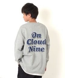 GLAZOS | 【毛玉になりにくい/しっかり素材】裏毛・サガラ刺繍バックプリントレイヤードトレーナー(スウェット)