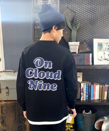 GLAZOS | 【毛玉になりにくい/しっかり素材】裏毛・サガラ刺繍バックプリントレイヤードトレーナー(スウェット)