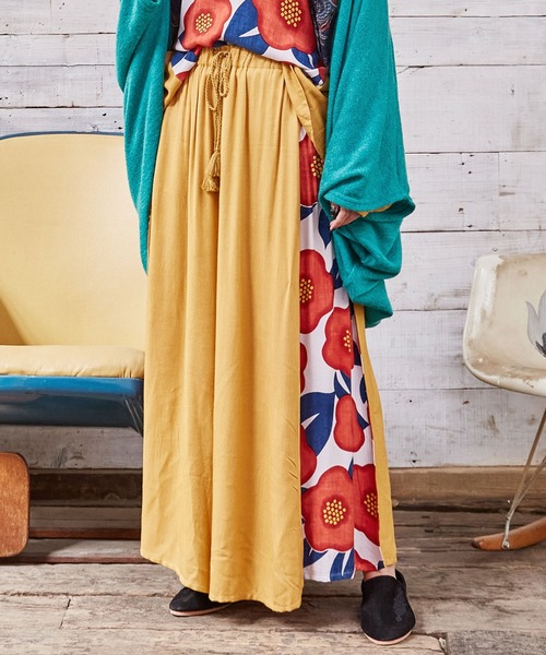 チャイハネ（チャイハネ）の「【チャイハネ】和椿ワイドパンツ（その他パンツ・レディース・レッド/マスタード/ブラック・FREE）」の3枚目の写真