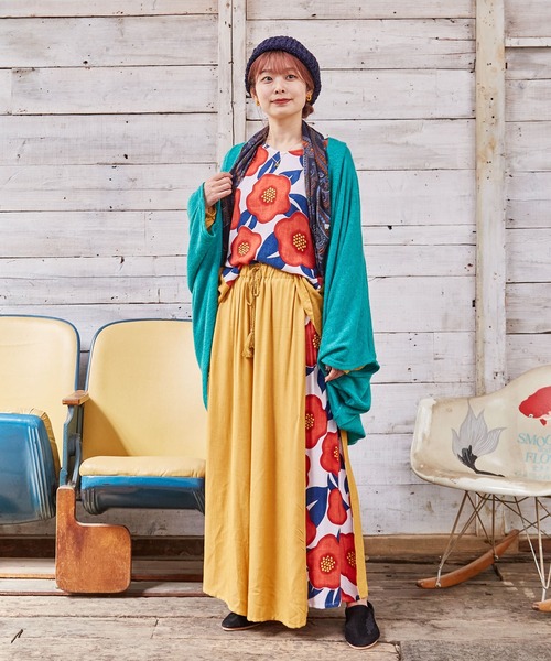 チャイハネ（チャイハネ）の「【チャイハネ】和椿ワイドパンツ（その他パンツ・レディース・レッド/マスタード/ブラック・FREE）」の6枚目の写真