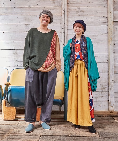 チャイハネ（チャイハネ）の「【チャイハネ】和椿ワイドパンツ（その他パンツ・レディース・レッド/マスタード/ブラック・FREE）」の9枚目の写真