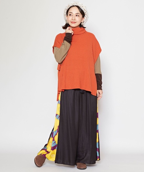 チャイハネ（チャイハネ）の「【チャイハネ】和椿ワイドパンツ（その他パンツ・レディース・レッド/マスタード/ブラック・FREE）」の11枚目の写真