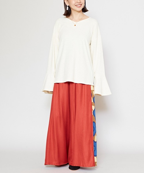 チャイハネ（チャイハネ）の「【チャイハネ】和椿ワイドパンツ（その他パンツ・レディース・レッド/マスタード/ブラック・FREE）」の18枚目の写真