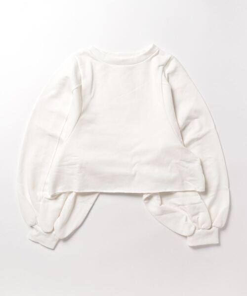 STYLEBLOCK（スタイルブロック）の「裏毛起毛バルーンスリーブショートプルオーバー（Tシャツ/カットソー・レディース・オフホワイト/ブラック/モカ/グレー/ホワイト系その他・M）」の2枚目の写真