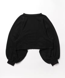 裏毛起毛バルーンスリーブショートプルオーバー