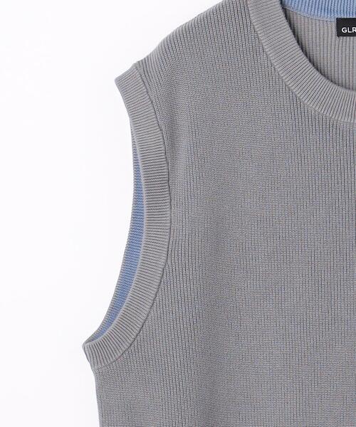 green label relaxing（グリーンレーベルリラクシング）の「クリアコットン ミックスアゼ クルーネック ベスト（ベスト・メンズ・グレー/ライトグレー・M/L/S/XL）」の11枚目の写真
