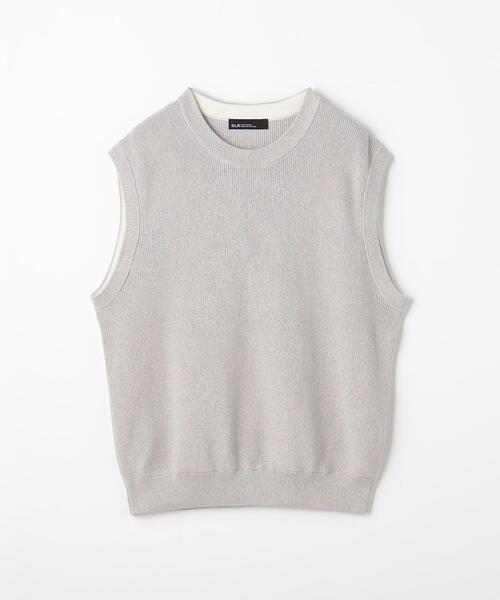 green label relaxing（グリーンレーベルリラクシング）の「クリアコットン ミックスアゼ クルーネック ベスト（ベスト・メンズ・グレー/ライトグレー・M/L/S/XL）」の14枚目の写真