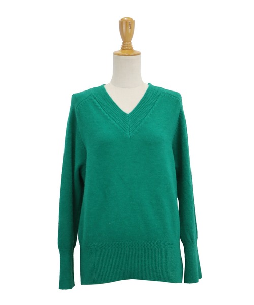 BLUEEAST(ブルーイースト)の「Vネックニット(ニット/セーター・レディース・グリーン/ブラック/オフホワイト/グレー/ベージュ/オレンジ/キャメル・MEDIUM)」の22枚目の写真