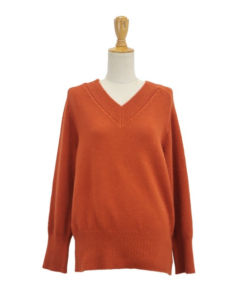 BLUEEAST(ブルーイースト)の「Vネックニット(ニット/セーター・レディース・グリーン/ブラック/オフホワイト/グレー/ベージュ/オレンジ/キャメル・MEDIUM)」の21枚目の写真
