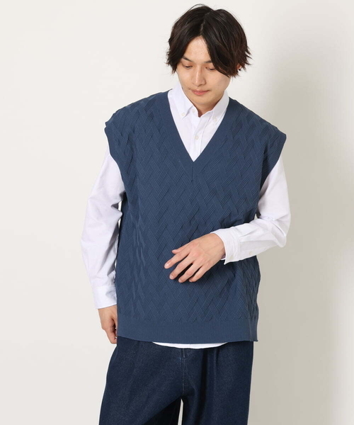 a.v.v(アーヴェヴェ)の「【2SET】Vネック地柄ニットベスト(カットソー付)(ニット/セーター・メンズ・ブルー/グリーン/チャコールグレー・48/44/46/50)」の21枚目の写真
