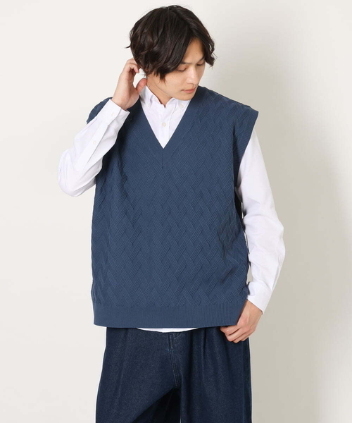 a.v.v(アーヴェヴェ)の「【2SET】Vネック地柄ニットベスト(カットソー付)(ニット/セーター・メンズ・ブルー/グリーン/チャコールグレー・48/44/46/50)」の22枚目の写真