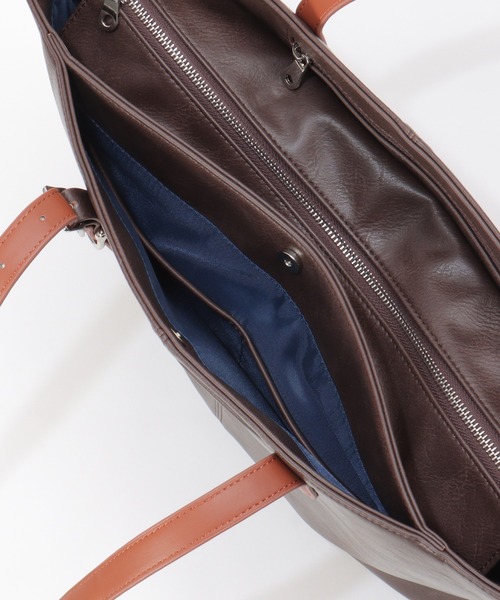 ikka（イッカ）の「【雑誌MonoMax4月号掲載】GPレザータッチトートバッグ「小泉孝太郎さん着用モデル」（トートバッグ・メンズ・ブラック/ダークブラウン/ネイビー・FREE）」の18枚目の写真