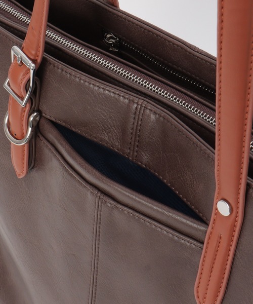 ikka（イッカ）の「【雑誌MonoMax4月号掲載】GPレザータッチトートバッグ「小泉孝太郎さん着用モデル」（トートバッグ・メンズ・ブラック/ダークブラウン/ネイビー・FREE）」の14枚目の写真