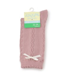 SHOO・LA・RUE（シューラルー）の「◆サテンリボンフロートクルー丈ソックス（ソックス/靴下・キッズ）」