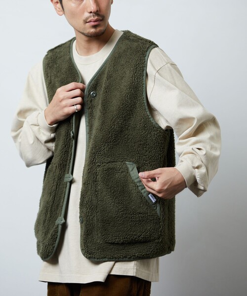 GUNG HO(ガンホー)の「GUNG HO/ガンホー 別注 リバーシブル ボアベスト/ワークベスト/ミリタリーベスト(ベスト・メンズ・オリーブ/ブラック・LARGE/MEDIUM)」の9枚目の写真