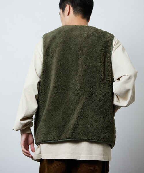 GUNG HO(ガンホー)の「GUNG HO/ガンホー 別注 リバーシブル ボアベスト/ワークベスト/ミリタリーベスト(ベスト・メンズ・オリーブ/ブラック・LARGE/MEDIUM)」の11枚目の写真