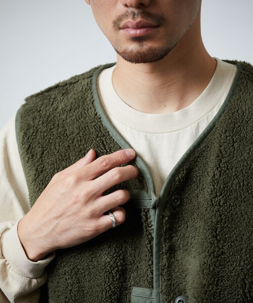 GUNG HO(ガンホー)の「GUNG HO/ガンホー 別注 リバーシブル ボアベスト/ワークベスト/ミリタリーベスト(ベスト・メンズ・オリーブ/ブラック・LARGE/MEDIUM)」の12枚目の写真