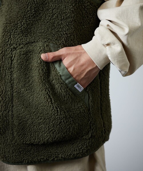 GUNG HO(ガンホー)の「GUNG HO/ガンホー 別注 リバーシブル ボアベスト/ワークベスト/ミリタリーベスト(ベスト・メンズ・オリーブ/ブラック・LARGE/MEDIUM)」の14枚目の写真