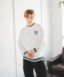 【FILA】ラインリブデザインロゴ プルオーバー