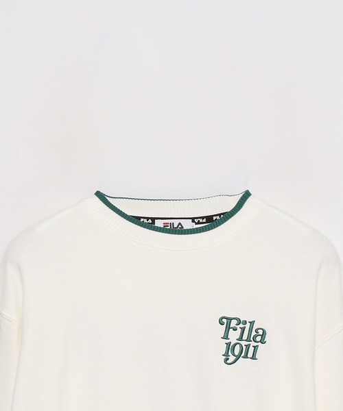 FILA（フィラ）の「【FILA】ラインリブデザインロゴ プルオーバー（スウェット・メンズ・ブラック/オフホワイト/カーキ・L/M/LL）」の8枚目の写真