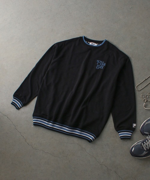 FILA（フィラ）の「【FILA】ラインリブデザインロゴ プルオーバー（スウェット・メンズ・ブラック/オフホワイト/カーキ・L/M/LL）」の15枚目の写真