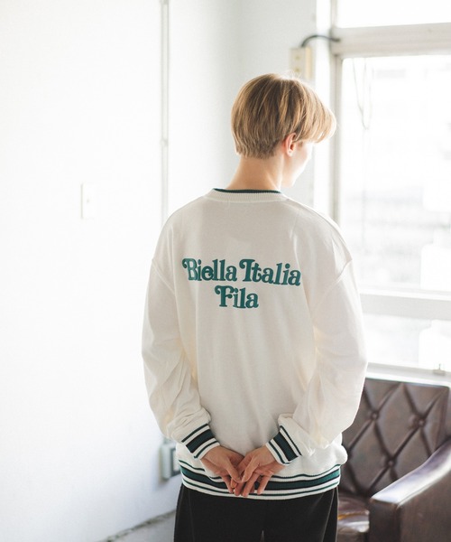 FILA（フィラ）の「【FILA】ラインリブデザインロゴ プルオーバー（スウェット・メンズ・ブラック/オフホワイト/カーキ・L/M/LL）」の20枚目の写真