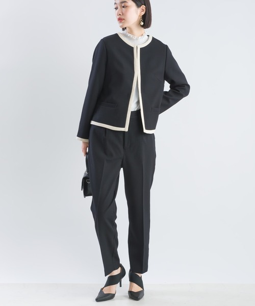 PICCIN(ピッチン)の「フリルネックジョーゼットブラウス(シャツ/ブラウス・レディース・ネイビー/オフホワイト・M)」の12枚目の写真