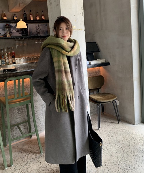 meJane（ミージェーン）の「モヘアライクチェックストール（ストール/ショール・レディース・ダークグリーン系/アイボリー系・FREE）」の21枚目の写真