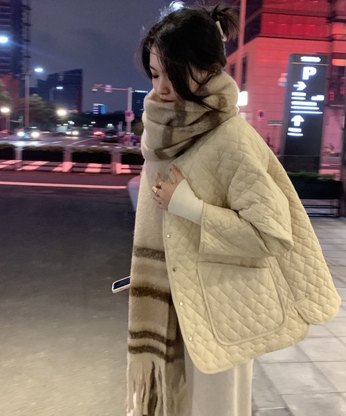 meJane（ミージェーン）の「モヘアライクチェックストール（ストール/ショール・レディース・ダークグリーン系/アイボリー系・FREE）」の11枚目の写真