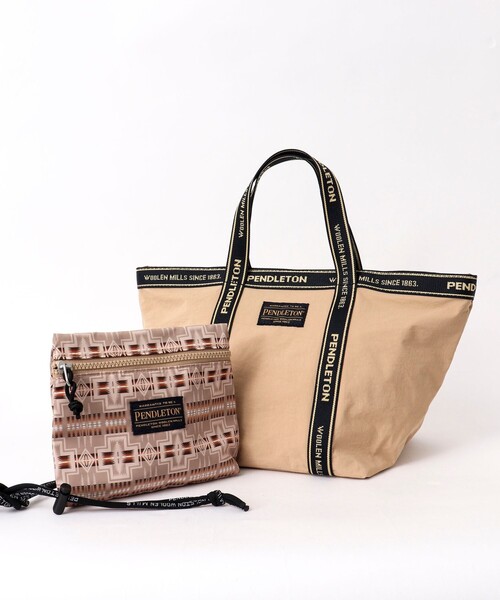 PENDLETON(ペンドルトン)の「【PENDLETON/ ペンドルトン】LOGOTAPE MINITOTE 233029(トートバッグ・メンズ・ブラック/ベージュ・FREE)」の1枚目の写真