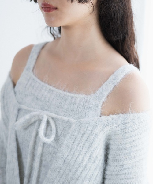 WEGO（ウィゴー）の「WEGO/アンサンブルニットリボンカーデ（アンサンブル・レディース・ブラック/ブルー/ライトグレー・FREE）」の9枚目の写真