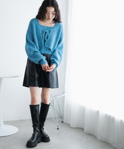 WEGO（ウィゴー）の「WEGO/アンサンブルニットリボンカーデ（アンサンブル・レディース・ブラック/ブルー/ライトグレー・FREE）」の21枚目の写真