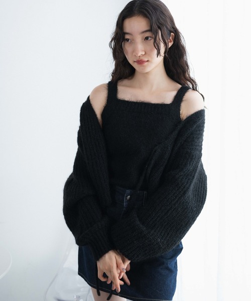 WEGO（ウィゴー）の「WEGO/アンサンブルニットリボンカーデ（アンサンブル・レディース・ブラック/ブルー/ライトグレー・FREE）」の12枚目の写真