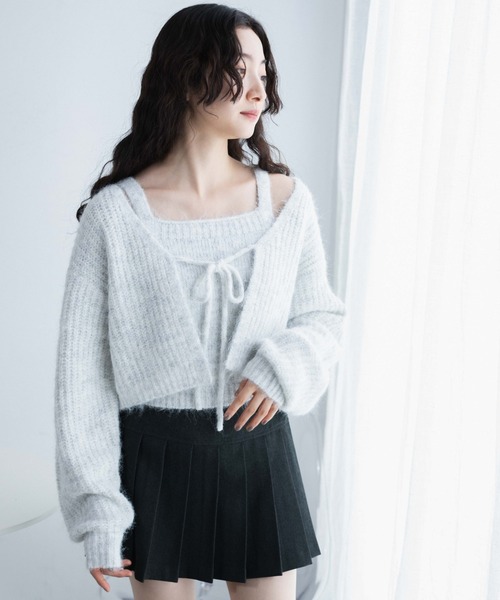 WEGO（ウィゴー）の「WEGO/アンサンブルニットリボンカーデ（アンサンブル・レディース・ブラック/ブルー/ライトグレー・FREE）」の15枚目の写真