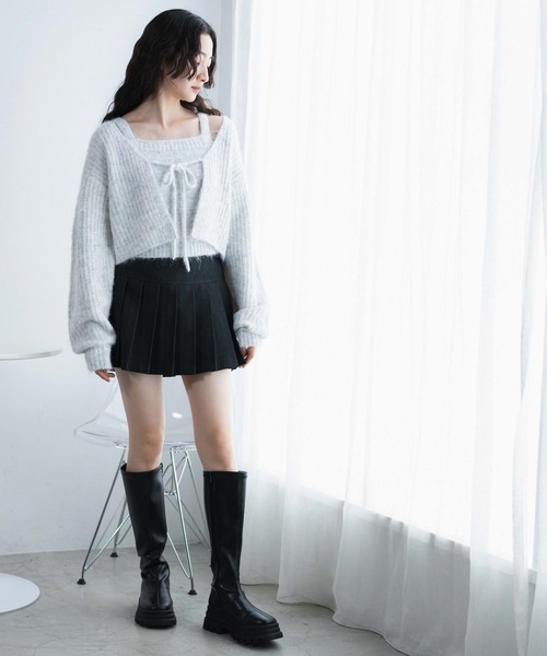 WEGO（ウィゴー）の「WEGO/アンサンブルニットリボンカーデ（アンサンブル・レディース・ブラック/ブルー/ライトグレー・FREE）」の18枚目の写真