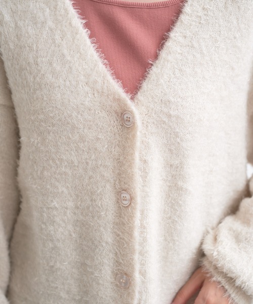 Kastane(カスタネ)の「【新色追加/S.Lサイズ展開】ラメシャギーカーディガン(カーディガン/ボレロ・レディース・オレンジ/サックスブルー/チャコールグレー/アイボリー/ライム・L/S)」の19枚目の写真