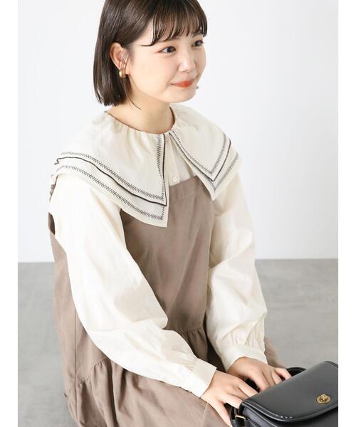 ehka sopo（エヘカソポ）の「刺繍襟ブラウス（シャツ/ブラウス・レディース・オフホワイト/キナリ・F）」の2枚目の写真