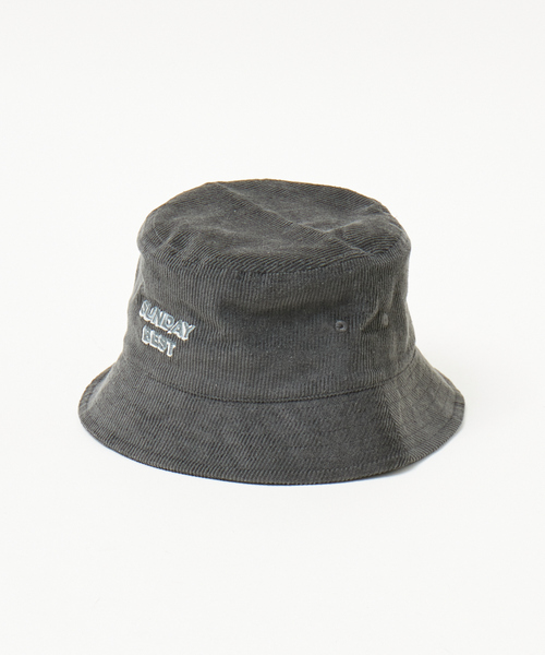 AMI Paris】コーデュロイ バケットハット ユニセックス ロゴプレート
