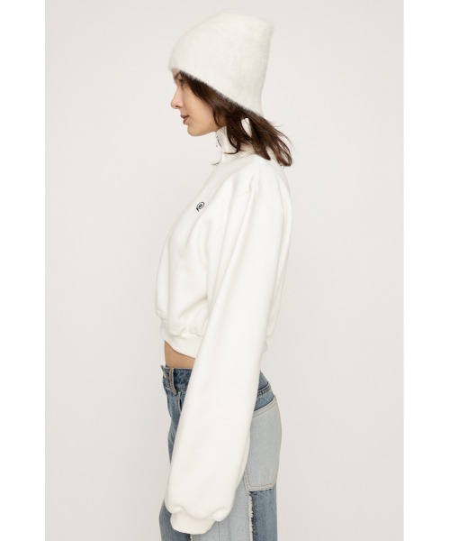 SLY(スライ)の「POINT LOGO CROP SW ポイント ロゴ クロップ スウェット ハーフジップ(スウェット・レディース・ネイビー/ホワイト/ブラック/バーガンディー・FREE)」の8枚目の写真