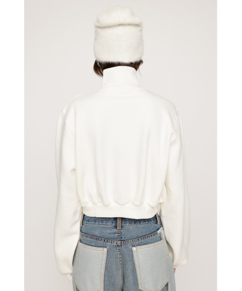 SLY(スライ)の「POINT LOGO CROP SW ポイント ロゴ クロップ スウェット ハーフジップ(スウェット・レディース・ネイビー/ホワイト/ブラック/バーガンディー・FREE)」の9枚目の写真