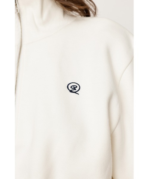 SLY(スライ)の「POINT LOGO CROP SW ポイント ロゴ クロップ スウェット ハーフジップ(スウェット・レディース・ネイビー/ホワイト/ブラック/バーガンディー・FREE)」の10枚目の写真