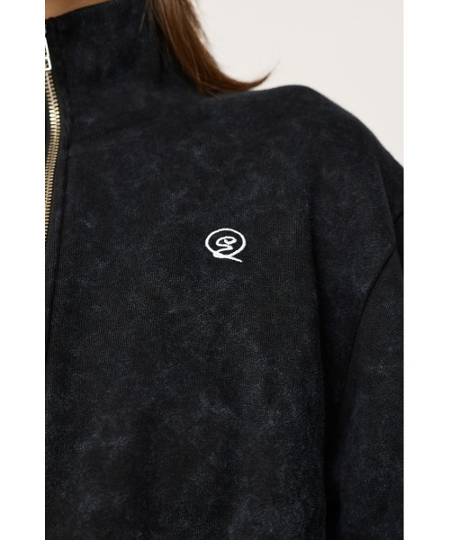 SLY(スライ)の「POINT LOGO CROP SW ポイント ロゴ クロップ スウェット ハーフジップ(スウェット・レディース・ネイビー/ホワイト/ブラック/バーガンディー・FREE)」の16枚目の写真