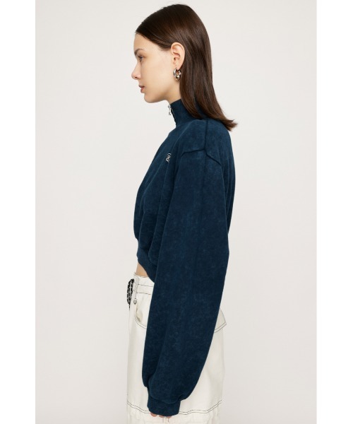 SLY(スライ)の「POINT LOGO CROP SW ポイント ロゴ クロップ スウェット ハーフジップ(スウェット・レディース・ネイビー/ホワイト/ブラック/バーガンディー・FREE)」の20枚目の写真